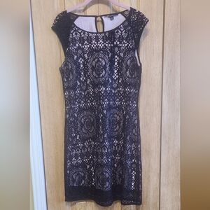 Comma Overlay  Black Dress